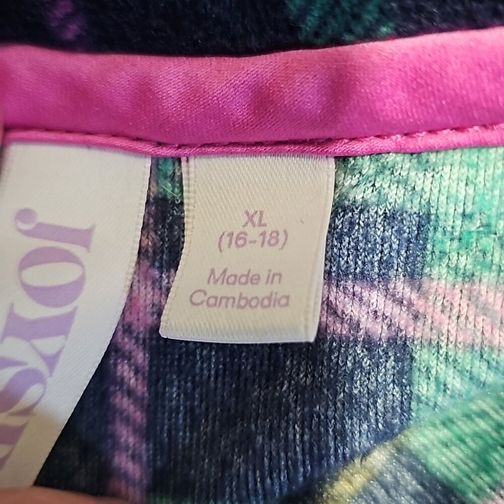 Joyspun XL green and pink plaid button down long sleeve shirt - Picture 6 of 7